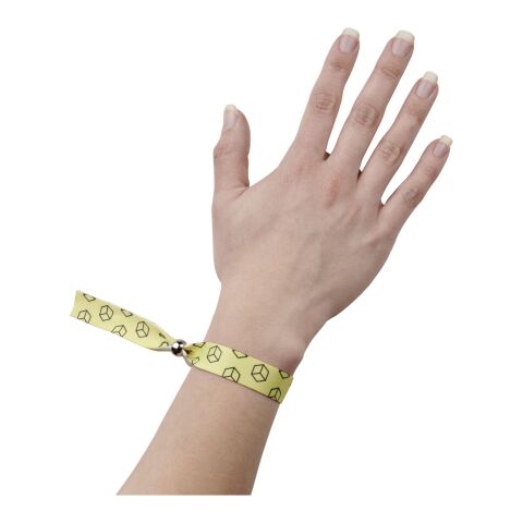 Evi Festival Armband mit Metallverschluss aus recyceltem PET Kunststoff weiß | Sublimation | Überall, Vorne | 15 mm x 330 mm