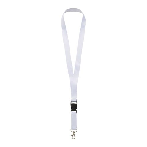 Bucks Schlüsselband aus recyceltem PET Kunststoff – beidseitige Sublimation schwarz-weiss | 10mm | Sublimation | all over, front | 10 mm x 900 mm