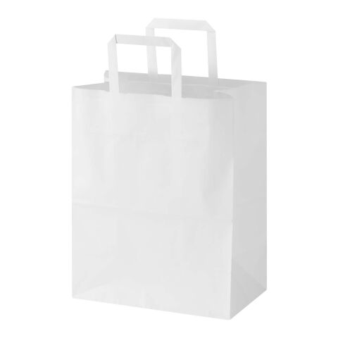 Kraft 80 g/m² Papiertasche mit flachen Griffen – 25 × 15 × 32 cm weiss | ohne Werbeanbringung | Nicht verfügbar | Nicht verfügbar