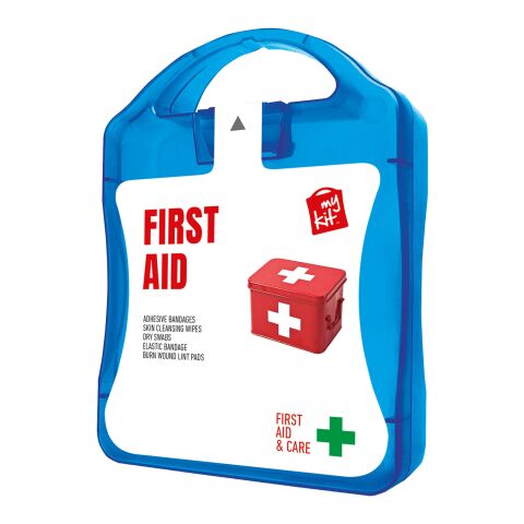 mykit, first aid, kit transparent blau | Nicht verfügbar | 1-farbiger Digitaler Aufkleber | Vorderseite | 90 mm x 127 mm