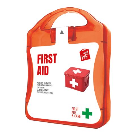 mykit, first aid, kit rot | 1-farbiger Digitaler Aufkleber | Vorderseite | 90 mm x 127 mm