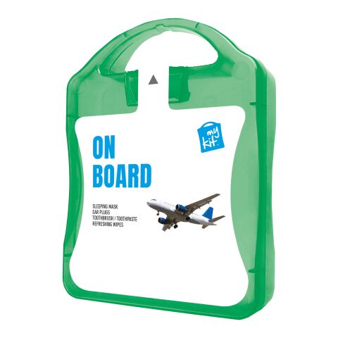 MyKit Flugzeug Reiseset transparent grün | ohne Werbeanbringung | Nicht verfügbar | Nicht verfügbar