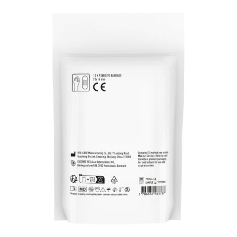 MiniKit Pflaster in Papierhülle weiß | Digitaldruck | Vorderseite | 80 mm x 86 mm