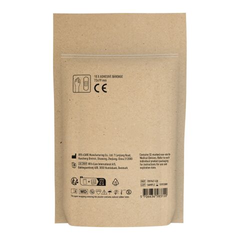 MiniKit Pflaster in Papierhülle Kraftpapier | Nicht verfügbar | Digitaldruck | Vorderseite | 80 mm x 67 mm