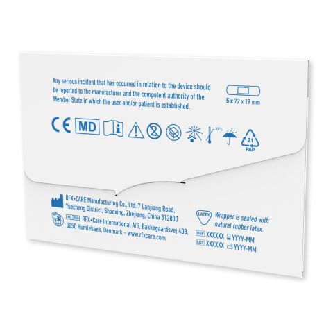 5 Stück individuell gestaltbare Pflaster mit vollfarbig bedrucktem Umschlag aus Kraftpapier weiß | ohne Werbeanbringung | Nicht verfügbar | Nicht verfügbar