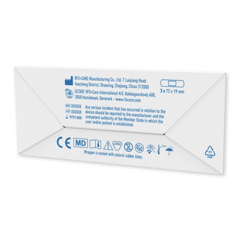 3 Stück individuell gestaltbare Pflaster mit vollfarbig bedrucktem Umschlag aus Kraftpapier weiß | ohne Werbeanbringung | Nicht verfügbar | Nicht verfügbar