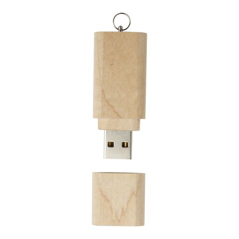 Schlüssel USB-Stick 2.0 aus Holz hellbraun | 4 GB | 1-farbiger Tampondruck | Vorderseite | 19 mm x 12 mm