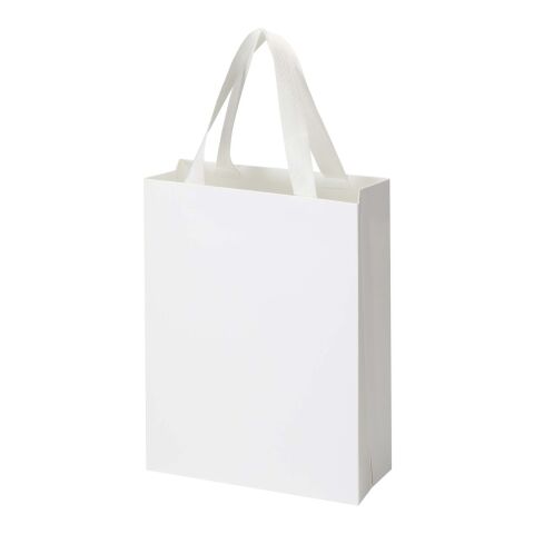 Smartfold Papiertüte, 230 g/m², mit Bandgriffen und matter Laminierung – 24 x 10 x 32 cm weiß