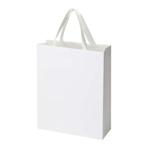 Smartfold Papiertüte, 230 g/m², mit Bandgriffen und matter Laminierung – 31 x 12 x 39 cm weiß