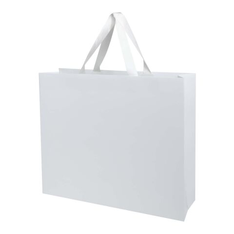 Smartfold Papiertüte, 230 g/m², mit Bandgriffen und matter Laminierung – 42 x 12 x 35 cm weiß
