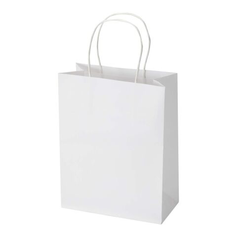Kraft Papiertüte aus 120 g/m² Kraftpapier mit gedrehten Tragegriffen – 18 x 9 x 23 cm weiß