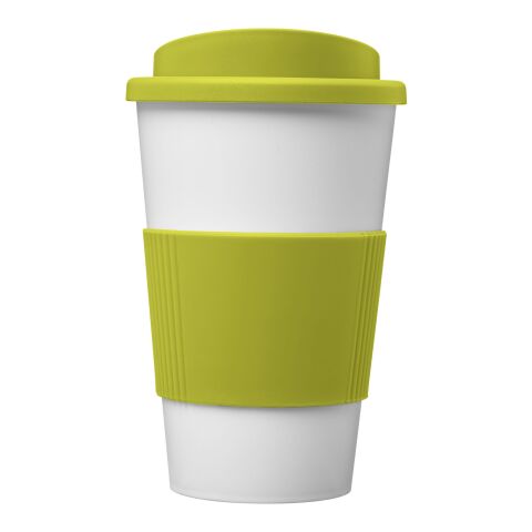 Americano® 350 ml Isolierbecher mit Schutzring und Schraubverschluss weiss-limone | ohne Werbeanbringung | Nicht verfügbar | Nicht verfügbar