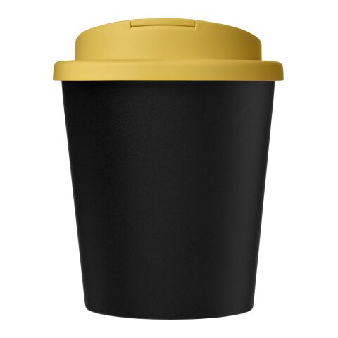 Americano® Espresso Eco 250 ml recycelter Isolierbecher mit auslaufsicherem Deckel schwarz-gelb | ohne Werbeanbringung | Nicht verfügbar | Nicht verfügbar