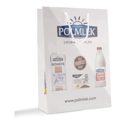 Papiertragetasche 24 x 34 cm mit farbigen Kordeln 4C Offsetdruck | glänzend | 116 - hellgrün