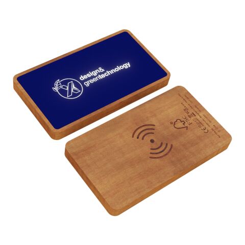 SCX.design P36 5000 mAh kabellose Powerbank mit Leuchtlogo Standard | Reflex blue-holz | ohne Werbeanbringung | Nicht verfügbar | Nicht verfügbar