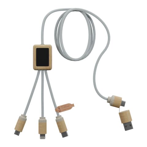 SCX.design C49 5-in-1 Ladekabel mit Leuchtlogo Standard | hellbraun | ohne Werbeanbringung | Nicht verfügbar | Nicht verfügbar