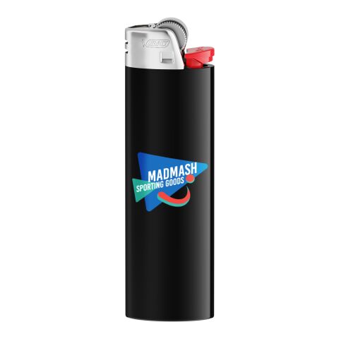 BIC® J26 Feuerzeug schwarz | 1-farbiger Siebdruck | Körper-Rückseite (Drücker auf der linken Seite) | 20.00 mm x 50.00 mm