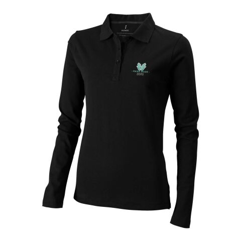 Oakville Damen Langarm Poloshirt Standard | schwarz | XL | ohne Werbeanbringung | Nicht verfügbar | Nicht verfügbar | Nicht verfügbar