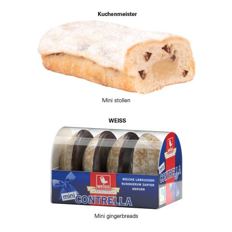 3D Präsent LKW Weihnachten 4c Euroskala | 4 WEISS Lebkuchen Mini