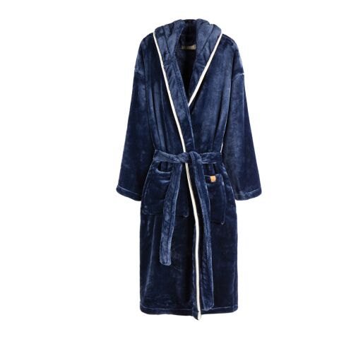 VINGA Louis Luxus Plüsch GRS 3PET Bademantel Größe S/M navy blau | ohne Werbeanbringung | Nicht verfügbar | Nicht verfügbar | Nicht verfügbar