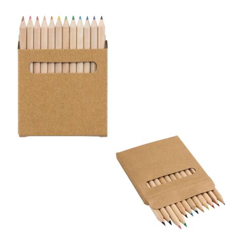 COLOURED. Buntstift Schachtel mit 12 Buntstiften Beige | ohne Werbeanbringung