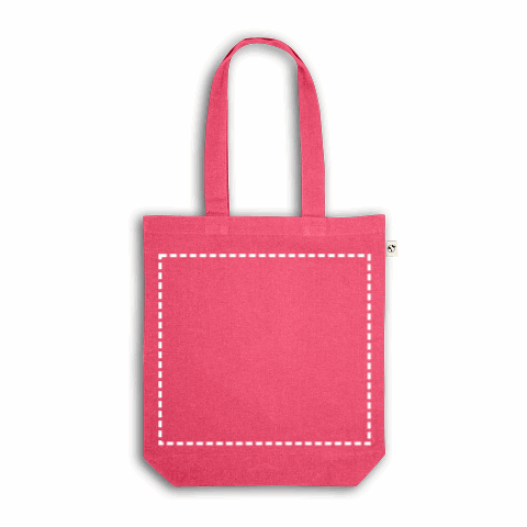 MERIDA. Tragetasche (220 g/ m²) aus Baumwolle (50%), recycelter Baumwolle (30%) und polyester (20% rPET) Rosa | ohne Werbeanbringung | Nicht verfügbar | Nicht verfügbar | Nicht verfügbar