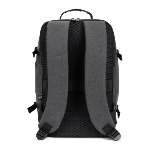 CIES. Rucksack, entwickelt um die von den Fluggesellschaften geforderten Massvorgaben zu erfüllen, aus hochdichtem, recyceltem 600D-Polyester Dunkelgrau | ohne Werbeanbringung | Nicht verfügbar | Nicht verfügbar | Nicht verfügbar