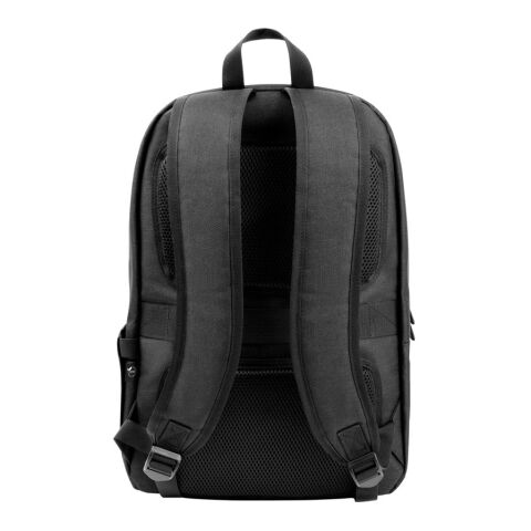 DRAMMEN. Laptop-Rucksack aus hochdichtem 600D-Recycling-Polyester Schwarz | ohne Werbeanbringung