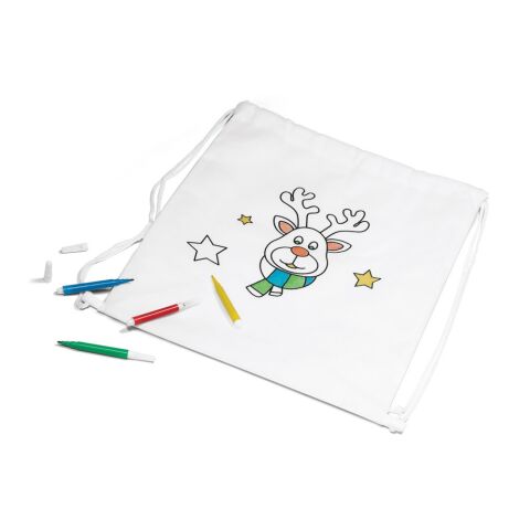 GLENCOE. Weihnachtlicher Turnbeutel zum bemalen weiss | ohne Werbeanbringung | Nicht verfügbar | Nicht verfügbar | Nicht verfügbar