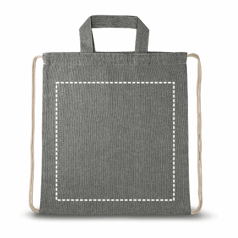 RISSANI. Tragetasche/Turnbeutel (2in1) aus recycelter Baumwolle (70%) und polyester (30% rPET) (140 g/m²) schwarz | ohne Werbeanbringung | Nicht verfügbar | Nicht verfügbar | Nicht verfügbar