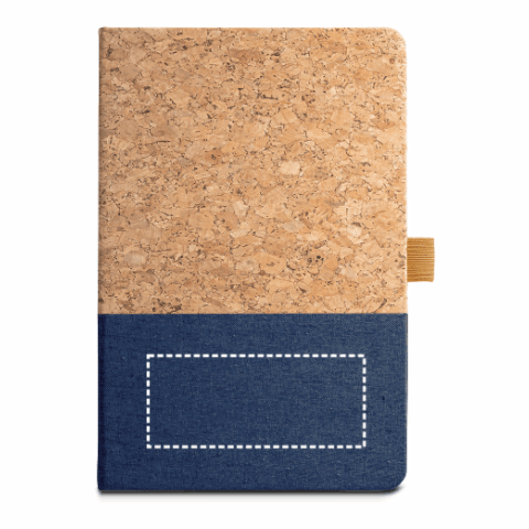 KLEE. A5 Notizbuch aus Kork und Leinen mit linierten Blättern Blau | ohne Werbeanbringung | Nicht verfügbar | Nicht verfügbar | Nicht verfügbar