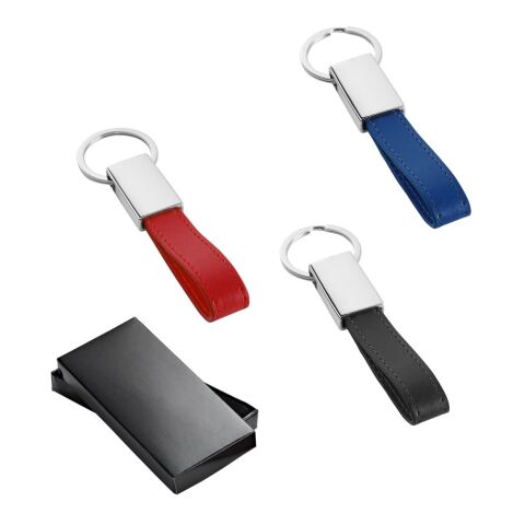 WATOH. Schlüsselanhänger aus Metall und PU Schwarz | ohne Werbeanbringung