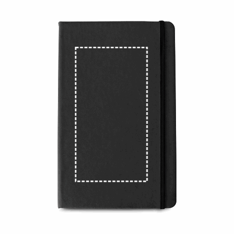 CAMPUS. A5 Notizbuch mit festem Einband aus PU (35% recycelt) mit linierten Seiten aus 100 % recyceltem schwarz | ohne Werbeanbringung | Nicht verfügbar | Nicht verfügbar | Nicht verfügbar