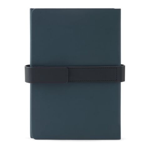 SANDERSON. A5 Notizbuch aus PU (50% recycelt) mit zwei Blöcken: linierte Seiten und unlinierte Seiten Blau | ohne Werbeanbringung | Nicht verfügbar | Nicht verfügbar | Nicht verfügbar