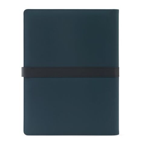 SANDERSON FOLDER. A4-Ordner aus PU (50% recycelt) mit Magnetverschluss und Notizblock mit linierten Seiten Blau | ohne Werbeanbringung | Nicht verfügbar | Nicht verfügbar | Nicht verfügbar