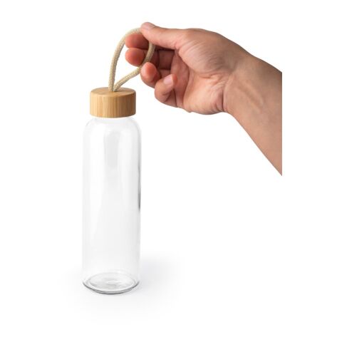 CROSBY. Glasflasche mit Bambusdeckel, 520 ml Natur