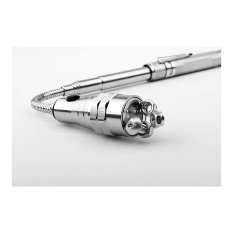 NOBEND. Ausziehbare LED Metall-Laterne Silber | ohne Werbeanbringung | Nicht verfügbar | Nicht verfügbar | Nicht verfügbar