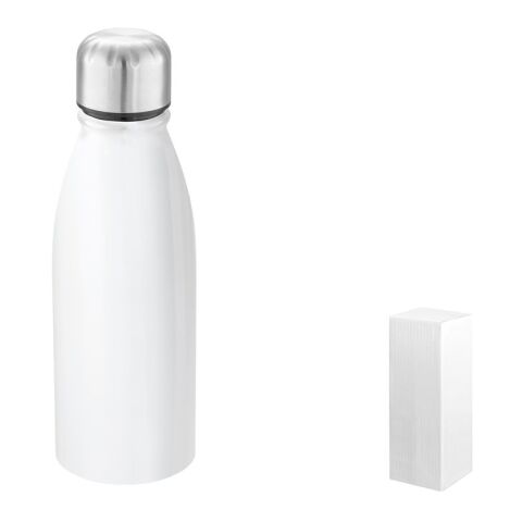 BILLY. Aluminiumflasche sublimations mit Edelstahlverschluss 500 ml Weiß | ohne Werbeanbringung
