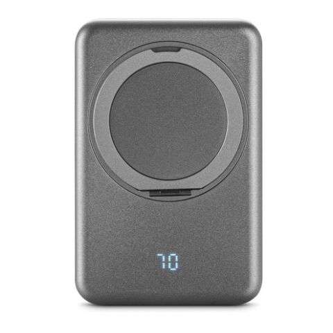 WARSHEL 5. Magnetische Powerbank mit 5'000 mAh Dunkelgrau | ohne Werbeanbringung | Nicht verfügbar | Nicht verfügbar