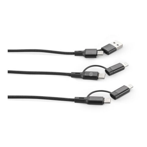 BERTOZZI. Superschnelles 6-in-1-USB-Kabel schwarz | ohne Werbeanbringung | Nicht verfügbar | Nicht verfügbar | Nicht verfügbar