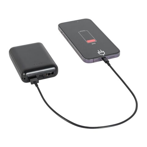 LEAKEY 10. Powerbank 10&#039;000 mAh aus recyceltem ABS (100% rABS) Schwarz | ohne Werbeanbringung