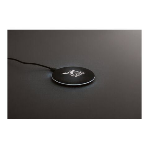 BURNELL. Superschnelles 10W wireless Ladegerät aus ABS Schwarz | ohne Werbeanbringung | Nicht verfügbar | Nicht verfügbar