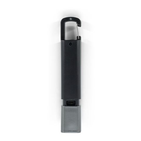 WIGGINS. ABS-Taschenlampe mit einer 2-W-LED-Leuchte (53 Lumen) an der Vorderseite und einer COB-Leuchte (53 Lumen) an der Oberseite schwarz