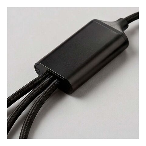 Turing 5-in-1 Ladekabel aus recy. PVC, 1,2m, 10W Schwarz
