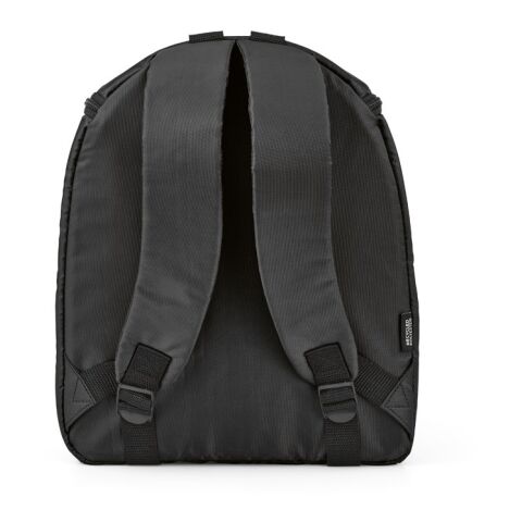 Brüssel Kühltaschen-Rucksack 12L aus r PET. Mit Doppelreißverschluss Schwarz