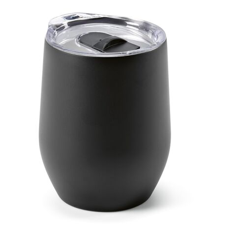 Tigris Reisebecher recy. Edelstahl 320 ml Schwarz | ohne Werbeanbringung