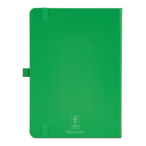Dumas A5 Notizbuch aus recy.PU.Hardcover.70g/m². 160 Seiten, FSC®-zertifiziert Grün