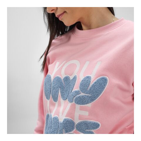 Waikiki Damen Sweatshirt mit Rundhalsausschnitt. Bio-Baumwolle und rPET Rosa | XL
