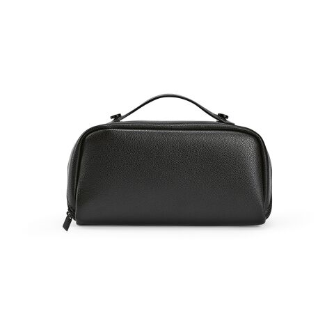 Macao 3,5L Kulturtasche aus recy.Leder. Mit Zipper und Tragegriff Schwarz | ohne Werbeanbringung | Nicht verfügbar | Nicht verfügbar | Nicht verfügbar