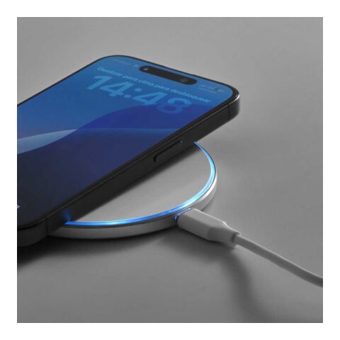 Meitner kabelloses Schnellladegerät, recy. Aluminium, 15W, USB-C-Anschluss Weiß